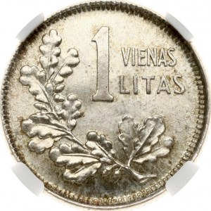 Lithuania 1 Litas 1925 NGC MS 66 ONLY 2 COINS IN HIGHER GRADE