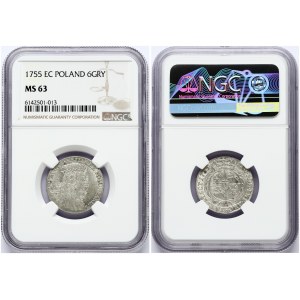 Poland Szostak 1755 EC (R) NGC MS 63 TOP POP