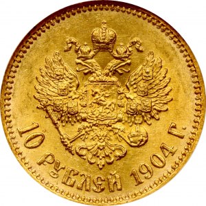 Russia 10 Roubles 1904 AP NGC MS 64