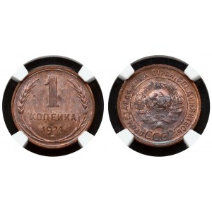 Russia 1 Kopeck 1924 NGC MS 65 RB ONLY 2 COINS IN HIGHER GRADE