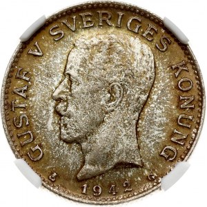 Sweden 1 Krona 1942 G NGC MS 66 TOP POP