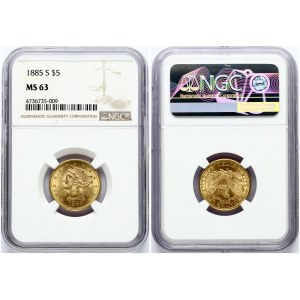 USA 5 Dollars 1885 S NGC MS 63