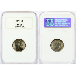 USA 5 Cents 1897 NGC MS 63