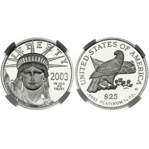 USA 25 Dollars 2003 'American Platinum Eagle' NGC PF 67 ULTRA CAMEO