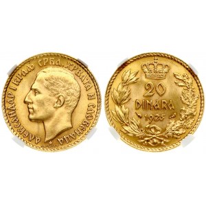 Yugoslavia 20 Dinara 1925 NGC MS 63+