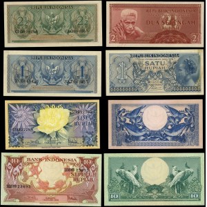 Indonesien, Satz von 6 Banknoten, 1956-1959