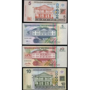 Surinam, zestaw 4 banknotów, 1996-2019