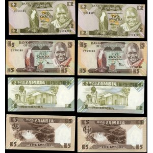 Sambia, Satz von 8 Banknoten, 1980-1991