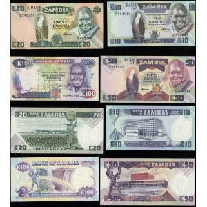 Sambia, Satz von 8 Banknoten, 1980-1991