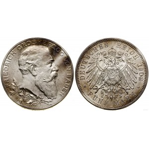 Niemcy, 5 marek, 1902 G, Karlsruhe