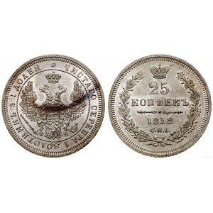Russland, 25 Kopeken, 1858 СПБ ФБ, St. Petersburg