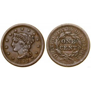 Spojené štáty americké (USA), 1 cent, 1851, Philadelphia