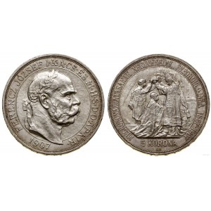 Węgry, 5 koron, 1907 KB, Kremnica
