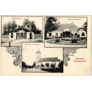 Domony, Blúm és Segesváry kastély,Ágostai hitvallású evangélikus templom. Art Nouveau (Rb)