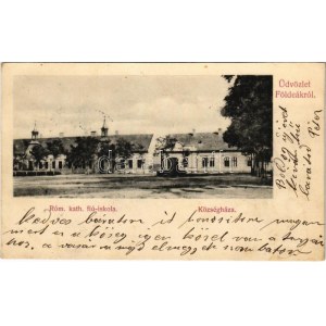 1906 Földeák, Római katolikus fiú iskola, községháza (Rb)