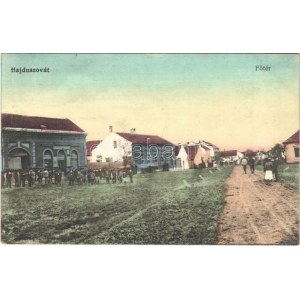 1917 Hajdúszovát, Fő tér, üzlet. Leitner Herman kiadása (fl)