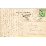 1911 Keszthely, Csolnakda, csónakház. Szecessziós montázslap hölgyekkel úszódresszben (ragasztónyom / gluemark...