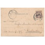 1901 Arad, Vértanú szobor, szecessziós litho emléklap a 13 aradi vértanú arcképével. Lengyel Lipót Műintézet ...