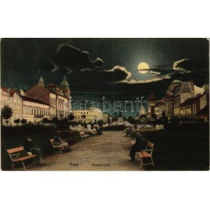 1913 Arad, Kossuth park este / park at night (EK)
