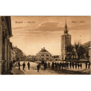 1926 Barót, Baraolt; Fő tér, Római katolikus templom. Foto Adler, Tipografia Égető / Piata / main square, church (EK...