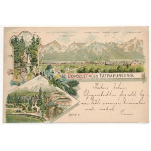 1896 (Vorläufer) Alsótátrafüred, Tátrafüred, Unter-Schmecks, Dolny Smokovec (Tátra, Magas Tátra, Vysoké Tatry)...