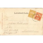 1906 Bártfa, Bártfafürdő, Bardejovské Kúpele, Bardiov, Bardejov; Emlékoszlop az Orvos forrásnál...
