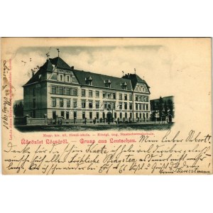 1900 Lőcse, Leutschau, Levoca; Magyar királyi állami főreál-iskola. Latzin János kiadása / Staatsoberrealschule ...