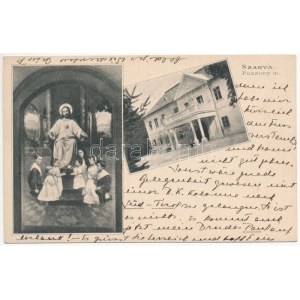 1915 Nagyszarva, Szarva, Velká Sarva, Rohovce (Pozsony); Illésházy kastély, kegykép / castle, icon + POSTAI ÜGYN...