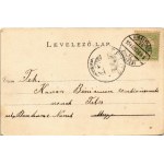 1904 Huszt, Chust, Khust; utca és vár a háttérben / street and castle (EK) + KIRÁLYHÁZA-BUDAPEST 20. SZ....