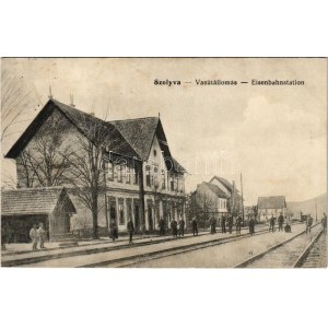 1915 Szolyva, Svalava, Svaljava, Szvaljava, Svaliava; vasútállomás. Goldenberg és Hecht kiadása / Eisenbahnstation ...