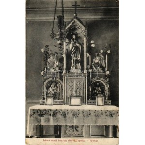 1916 Topolya, Bácstopolya, Backa Topola; Iskola nénék intézete, belső, főoltár / girl school interior, main altar (EK...