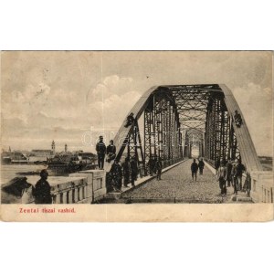 1908 Zenta, Senta; elkészült tiszai vashíd. Molnár Sz. Vince kiadása / Tisa iron bridge (EK)