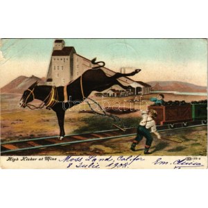 1908 High Kicker at Mine. Coal mine, industrial railway (EB)
