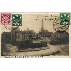 1920 Plzen, Pilsen; Cesky pivovar / brewery, beer factory, industrial railway (EK)