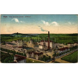 1916 Plzen, Pilsen; Novy akcionovy pivovar Svetovar / brewery, beer factory (Rb)