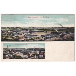 Zaclér, Schatzlar; Glashüttenwerke in Schatzlar, Glashüttenwerke in Gablonz a. N. / glassworks...