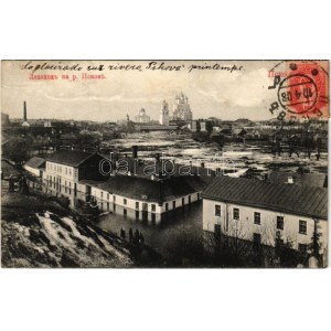 1908 Pskov, drifting ice on the river in winter (EB)