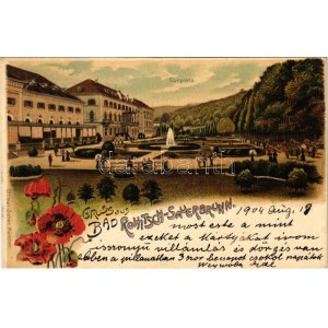 1904 Rogaska Slatina, Rohitsch-Sauerbrunn; Curplatz / spa park. Ottmar Zieher Art Nouveau, floral...