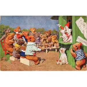Játékmackók bábelőadáson / Teddy bears at a puppet show. B.K.W.I. 79-1.