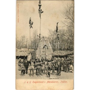 J. & G. Hagenbeck's Malabaren, Indien / Emberi állatkert, cirkuszi látványosság, indiaiak / human zoo, circus...