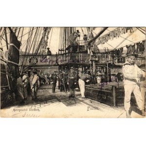1903 Fiume, Rijeka; Kaiserliche Marine, Kriegsschiff Verdeck ...