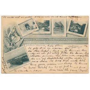 1899 (Vorläufer) Korneuburg, K.u.K. Eisenbahn und Telegraphen Regiment, Stations Wache, Kohn Brücke, Objects Wachen No...