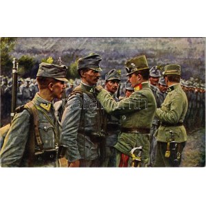 Weltkrieg 1914-1916 Dekorierung von tapferen Kaiserjägern durch unseren Thronfolger Erzherzog Karl Franz Joseph ...