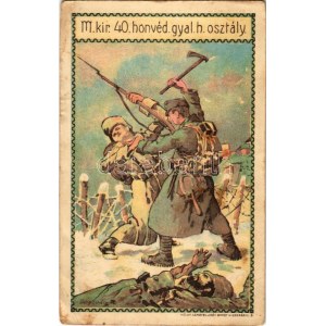 1917 M. kir. 40. honvéd gyaloghadosztály özvegyei és árvái javára, Tábori levelezőlap. Lengyel Lipót műintézete ...