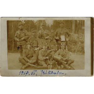 1917 Carlibaba, Kirlibaba, Radnalajosfalva (Bukovina, Bucovina); Osztrák-magyar katonák gépfegyverrel a román fronton ...