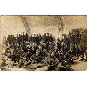 1918 Esztergom, osztrák-magyar katonák csoportképe / WWI K.u.k. military group photo, soldiers (fa...
