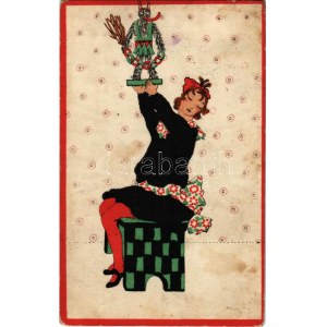 1918 Krampus. W.R.B. & Co. Vienne Serie 22-98., unsigned Susi Singer (r)