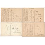 TETTEY EMIL (1885-1963) - 19 db eredeti saját kézzel rajzolt és megírt művész képeslap / 19 pre-1945 original hand...