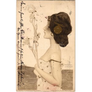 1903 Greek Virgin. Theo. Stroefer Kunstverlag Ser. 99. No. X. Art Nouveau litho s: Raphael Kirchner