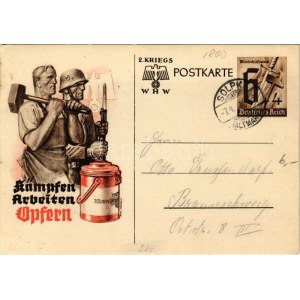 1941 Kämpfen Arbeiten Opfern; Winterhilfswerk WHW / Fight, work, sacrifice NSDAP German Nazi Party working class...